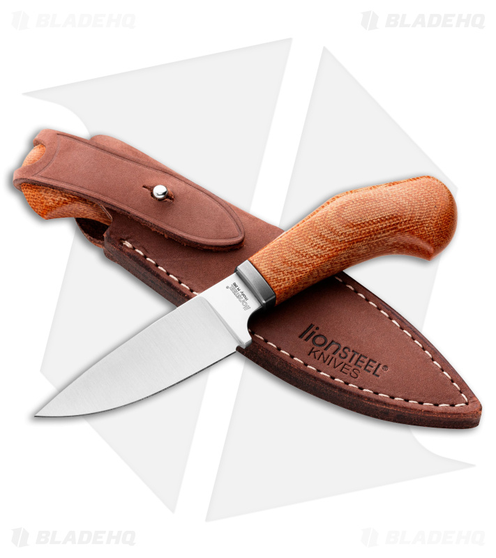 LionSteel Willy Fixed Blade Knife Natural Micarta (3" Satin) WL1 CVN