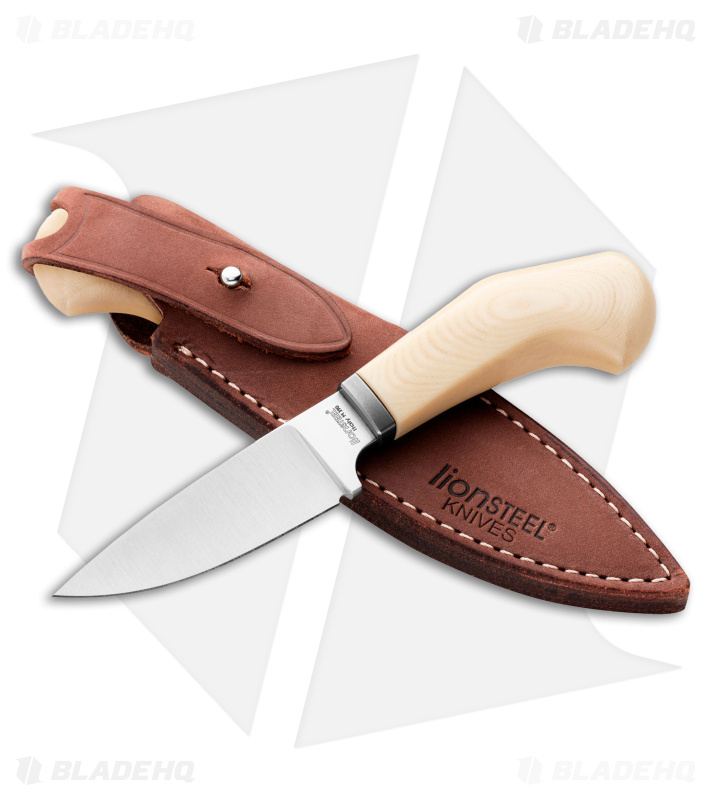 LionSteel Willy Fixed Blade Knife White Micarta (3" Satin) WL1 MW