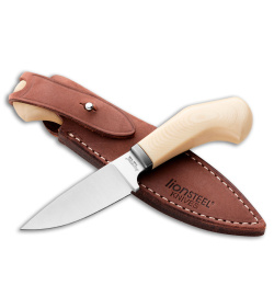 LionSteel Willy Fixed Blade Knife White Micarta (3" Satin) WL1 MW