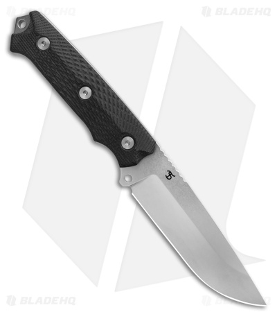 MKM Base Camp Fixed Blade Knife Black G-10 (5" Stonewash)