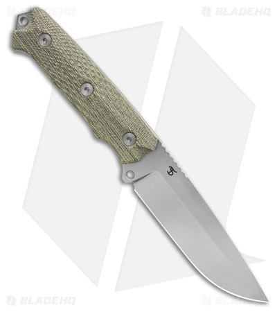 MKM Base Camp Fixed Blade Knife Green Micarta (5" Stonewash)