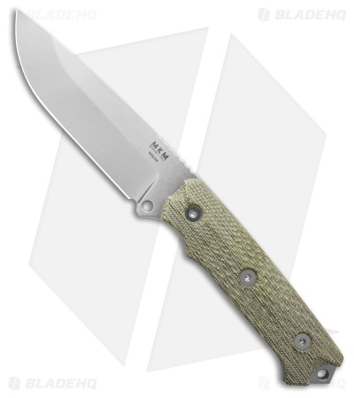MKM Base Camp Fixed Blade Knife Green Micarta (5" Stonewash)