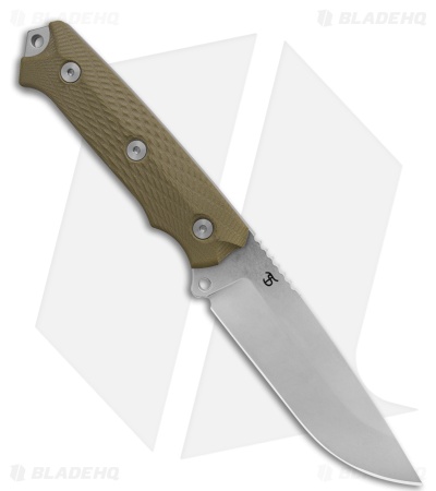 MKM Base Camp Fixed Blade Knife OD Green G-10 (5" Stonewash)