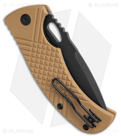 MKM Ciras Liner Lock Tanto Knife Coyote Tan G-10 (3.25" Black 14C28N)