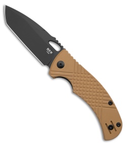 MKM Ciras Liner Lock Tanto Knife Coyote Tan G-10 (3.25" Black 14C28N)