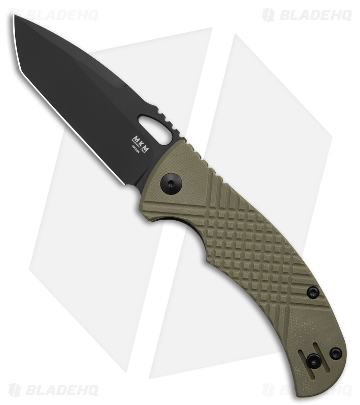 MKM Ciras Liner Lock Tanto Knife Green G-10 (3.25" Black 14C28N)