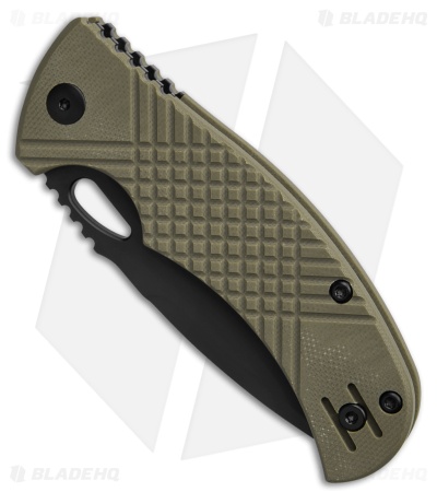 MKM Ciras Liner Lock Tanto Knife Green G-10 (3.25" Black 14C28N)
