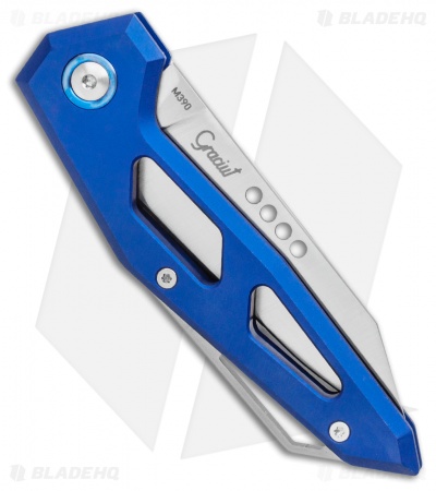 MKM Edge Slip Joint Knife Blue Aluminum (2.9" Satin) 