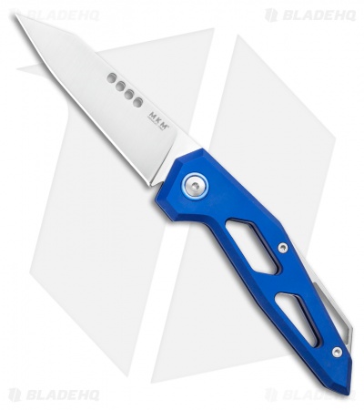 MKM Edge Slip Joint Knife Blue Aluminum (2.9" Satin) 