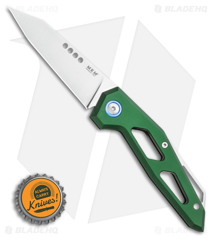 MKM Edge Slip Joint Knife Green Aluminum (2.9" Satin) 