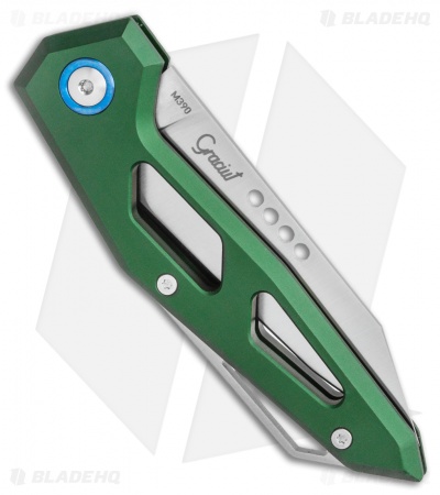 MKM Edge Liner Lock Knife Green Aluminum (2.9" Satin)  EGL-AGR