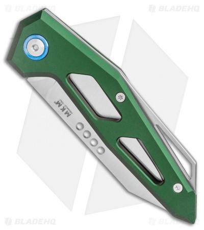 MKM Edge Liner Lock Knife Green Aluminum (2.9" Satin)  EGL-AGR