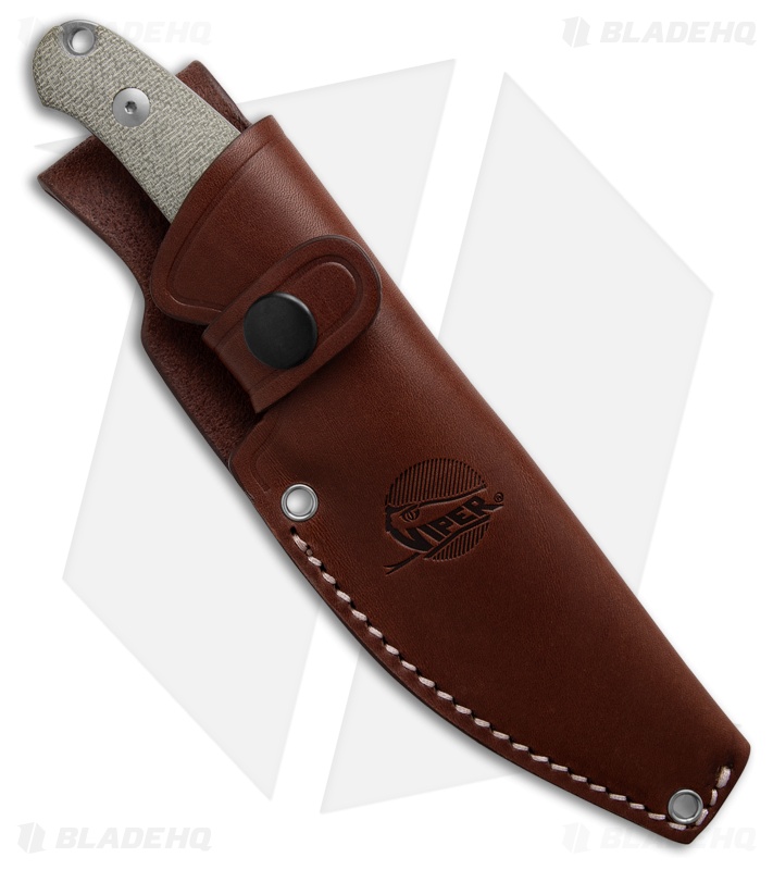 Viper Knives Jens Anso Nordlys Fixed Blade Knife Green Micarta (3.9" Stonewash)