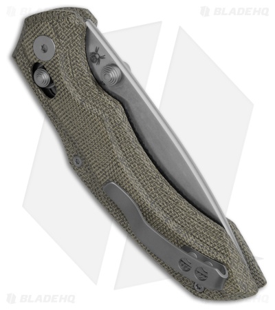 Viper Knives Oniro MagnaCut Crossbar Lock Knife Green Micarta (3.1" Stonewash)