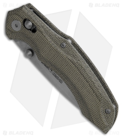 Viper Knives Oniro MagnaCut Crossbar Lock Knife Green Micarta (3.1" Stonewash)