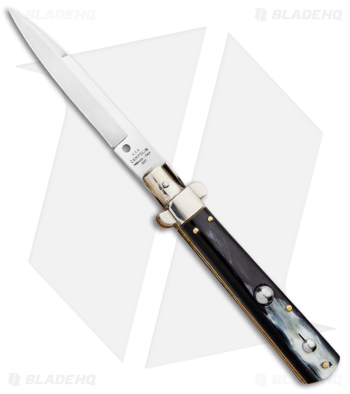 AGA Campolin 10" Frosolone Bayonet Stiletto Knife Brazilian Horn (4.5" Polish)