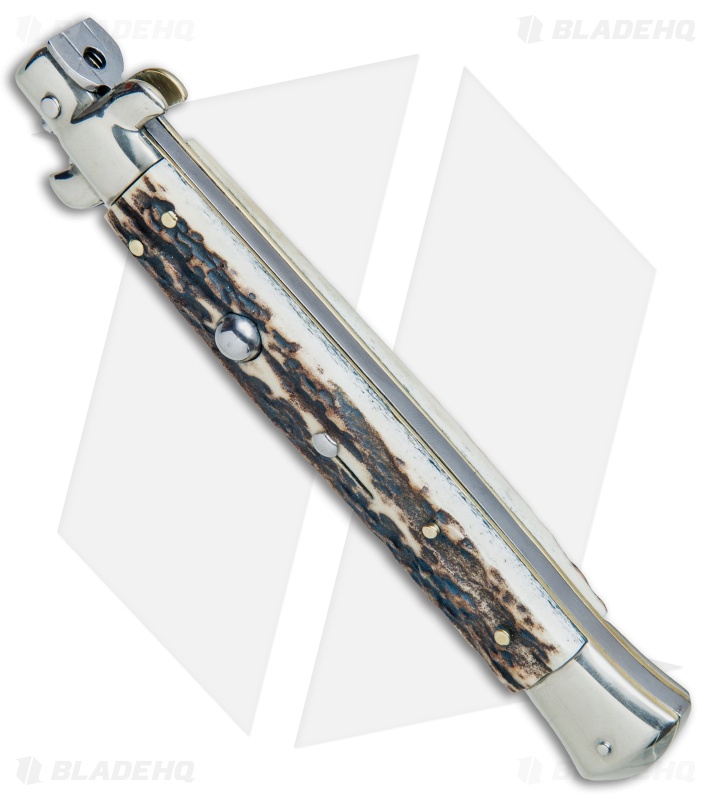 AGA Campolin 11" Picklock Automatic Italian Stiletto Stag (5" Satin) 2017