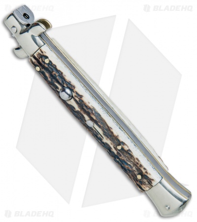 AGA Campolin 11" Picklock Automatic Italian Stiletto Stag (5" Satin) 2017