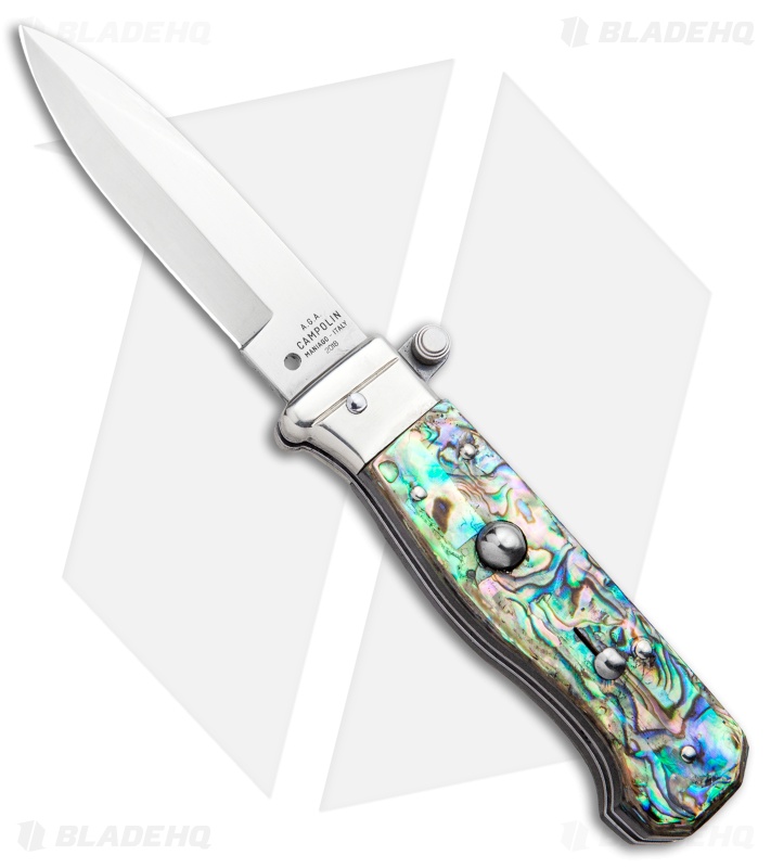 AGA Campolin Piccolo Italian Stiletto Automatic Knife Abalone