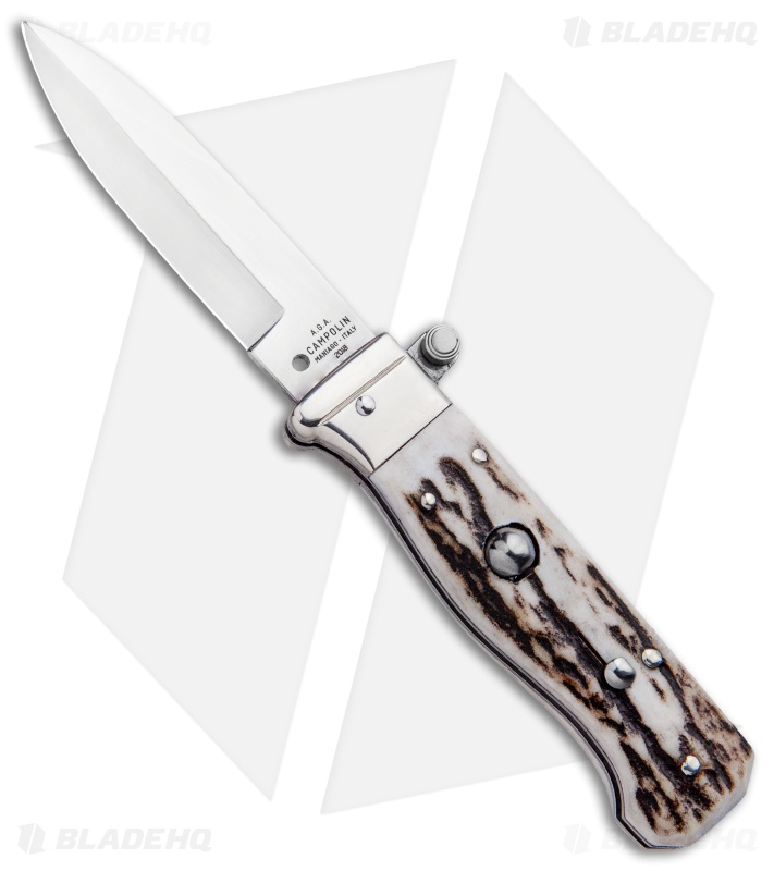 AGA Campolin Piccolo - Italian Stiletto Automatic Knife | Stag Horn