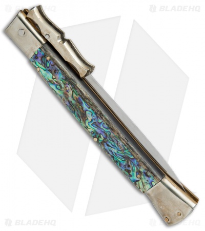 AGA Campolin 13" Bat Swinguard Diamond Automatic Knife Abalone (5.75" Dagger)