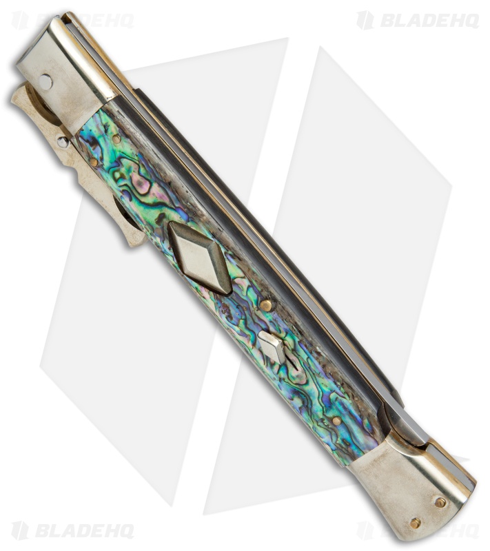 AGA Campolin 13" Bat Swinguard Diamond Automatic Knife Abalone (5.75" Dagger)