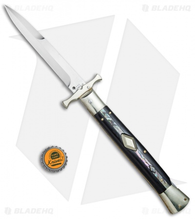 AGA Campolin 13" Bat Swinguard Automatic Ebony/Abalone (5.75" Satin Bayo)