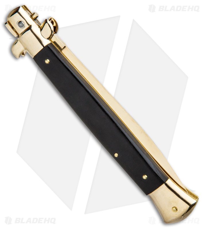 Frank B 11" Italian Stiletto Dagger Knife Gold Plated Ebony (5" Gold) 