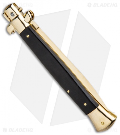 Frank B 11" Italian Stiletto Dagger Knife Gold Plated Ebony (5" Gold) 