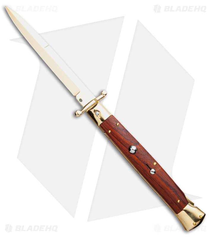 Frank B 11" Italian Stiletto Swinguard Bayonet Knife Cocobolo (5" Gold)