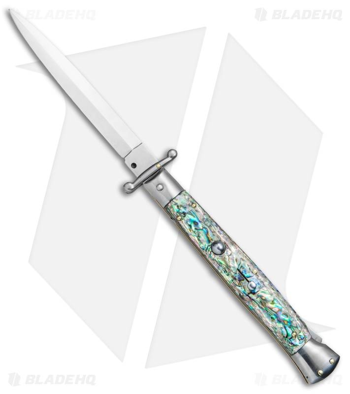 Frank B 11" Italian Stiletto Swinguard  Abalone (5" Satin Dagger)