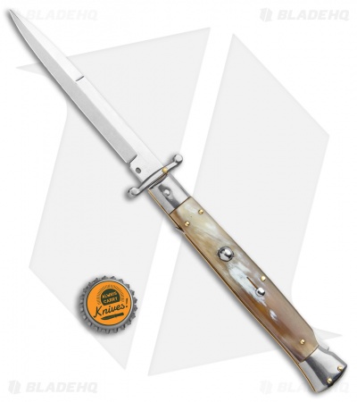 Frank B. 11" Italian Stiletto Swinguard Automatic Honey Horn (5" Satin)