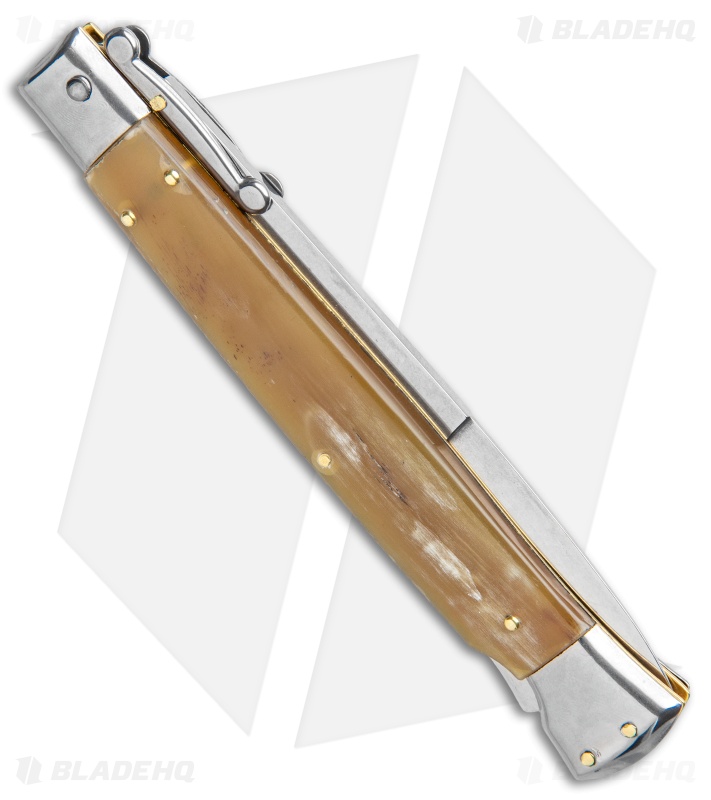 Frank B. 11" Italian Stiletto Swinguard Automatic Honey Horn (5" Satin)