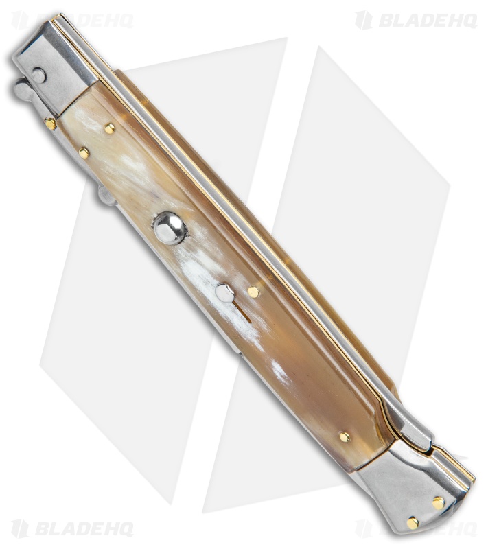 Frank B. 11" Italian Stiletto Swinguard Automatic Honey Horn (5" Satin)