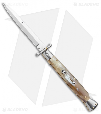 Frank B. 11" Italian Stiletto Swinguard Automatic Honey Horn (5" Satin)