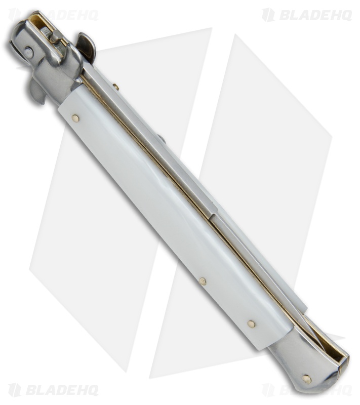SKM AB 11" Italian Stiletto Automatic Knife White Pearlex (5" Satin Bayonet)