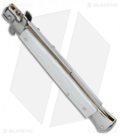 SKM AB 11" Italian Stiletto Automatic Knife White Pearlex (5" Satin Bayonet)