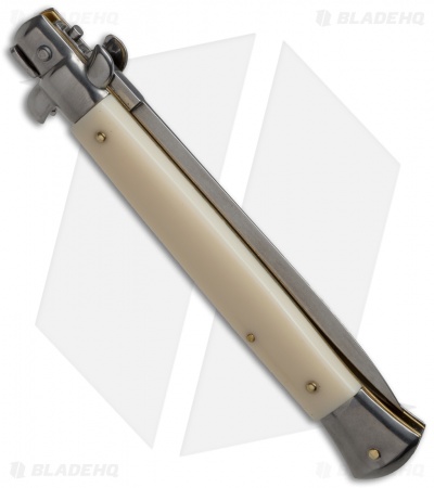 Frank B 11" Italian Stiletto Automatic Knife Sim Ivory (5" Satin Dagger) 