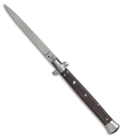 SKM 13" Italian Stiletto Automatic Knife Staminawood (5.7" Satin Flat)