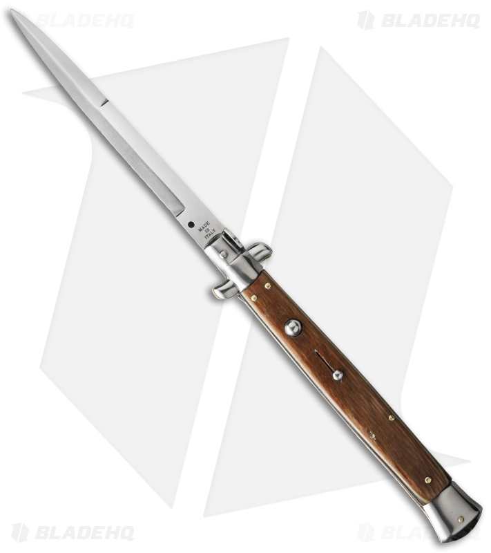 SKM 13" Italian Stiletto Automatic Knife Staminawood (5.7" Satin Bayonet)