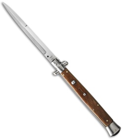 SKM 13" Italian Stiletto Automatic Knife Staminawood (5.7" Satin Bayonet)