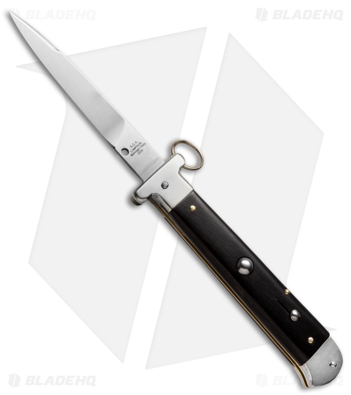 AGA Campolin 9" Francese Ring Pull Automatic Ebony Wood (3.7" Satin Flat)