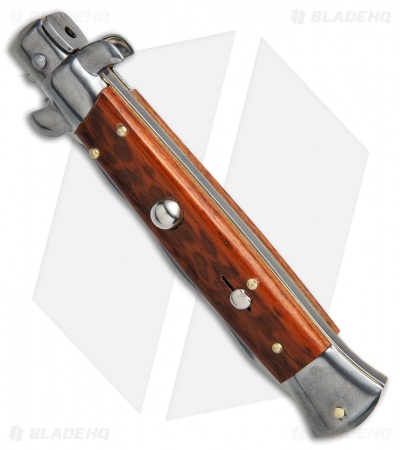 Frank B 9" Italian Stiletto Automatic Knife Snakewood (4" Satin Kriss)