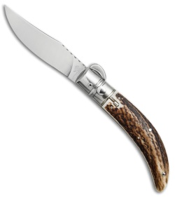 Lepre 9" Sicilian Picklock Automatic Knife Stag Horn (3.7" Polish)