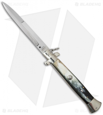 AGA Campolin 15" Ring Pull Automatic Italian Stiletto  Brazilian (7" Satin Bayo)