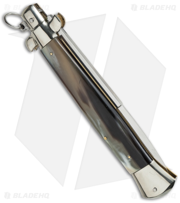 AGA Campolin 15" Ring Pull Automatic Italian Stiletto  Brazilian (7" Satin Bayo)