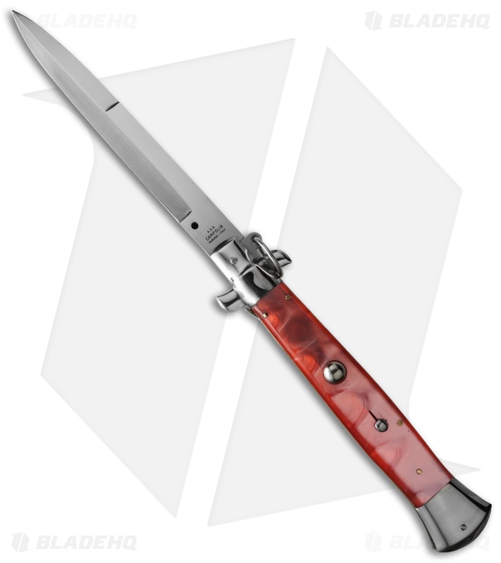 AGA Campolin 15" Ring Pull Automatic Italian Stiletto Pink (7" Satin Bayo)