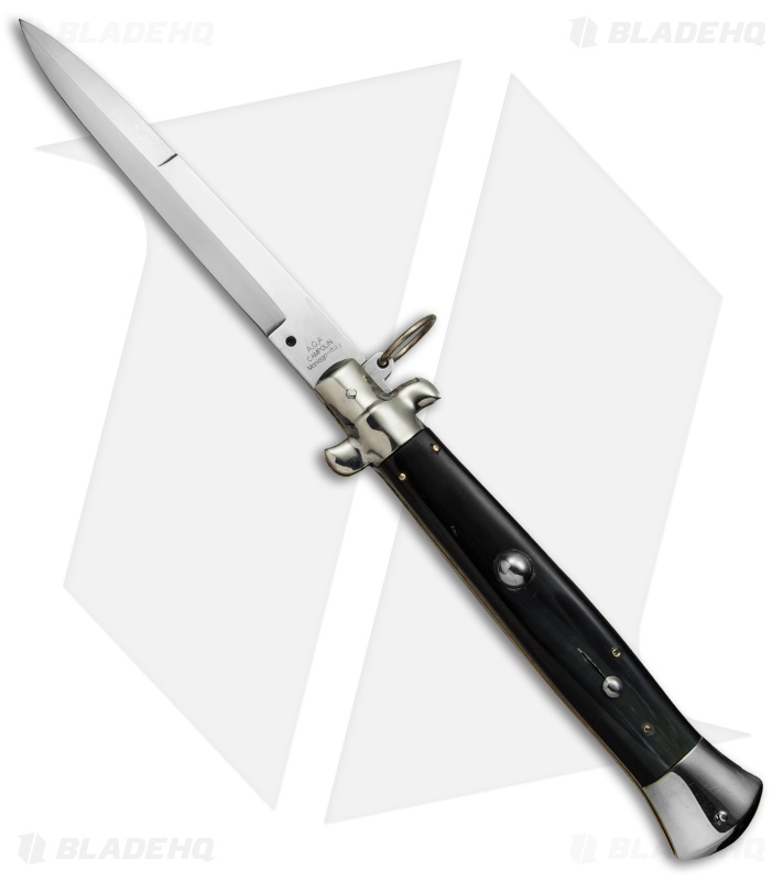 AGA Campolin 15" Ring Pull Automatic Italian Stiletto Dark Horn (7" Satin Bayo)