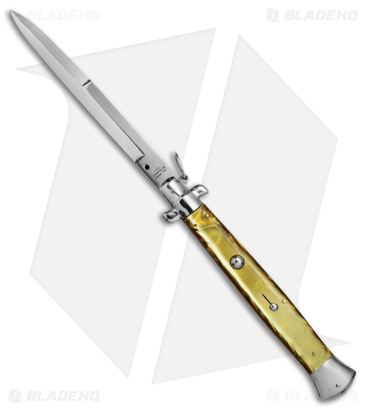 AGA Campolin 18" Ring Pull Automatic Italian Stiletto Gold (8" Satin Bayo)