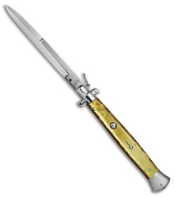 AGA Campolin 18" Ring Pull Automatic Italian Stiletto Gold (8" Satin Bayo)